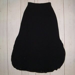 St. John Long Black Layered Skirt Paillettes 2